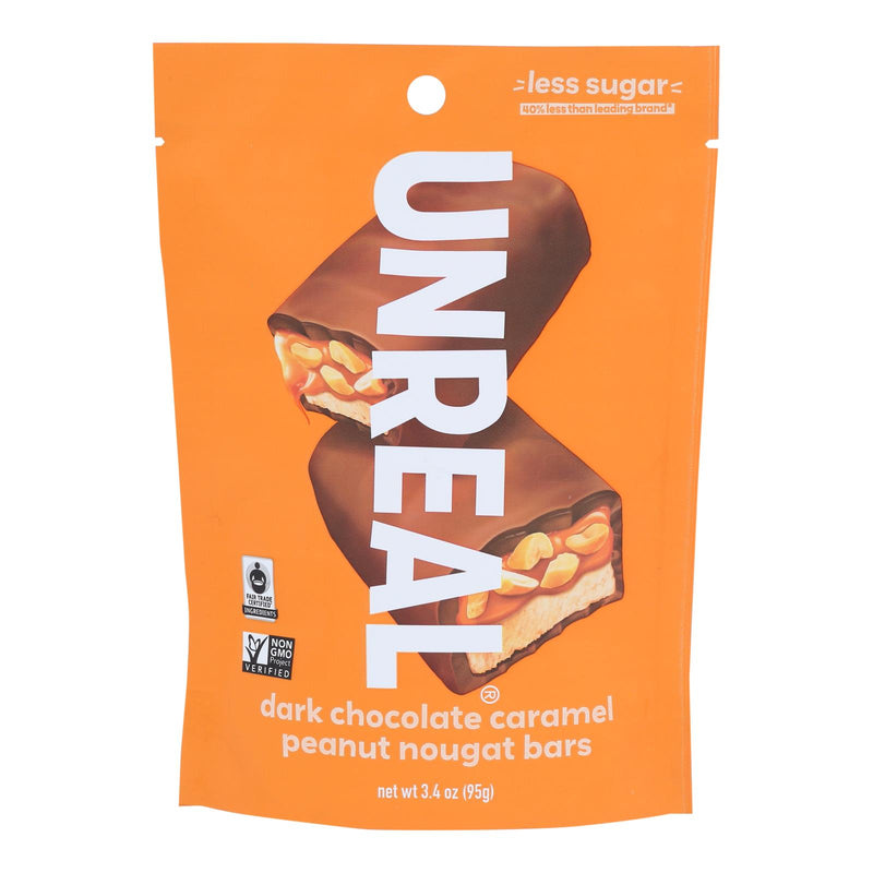 Unreal - Bar Chocolate Caramel Peanut Noug - Case Of 6-3.4 Oz - Cozy Farm 