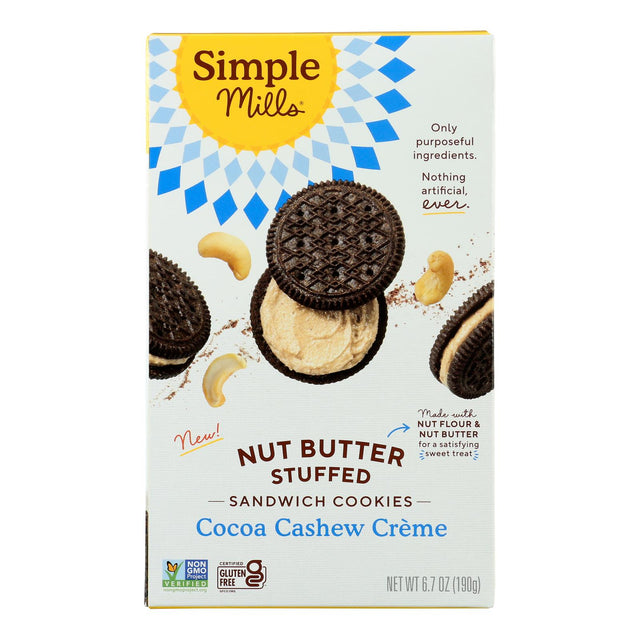 Simple Mills Cocoa Crunch Cream Sandwich Cookies - 6.7 Oz (Case of 8) - Cozy Farm 