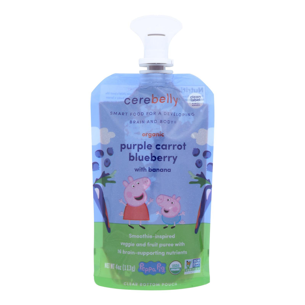 Cerebelly Smoothie Blueberry Banana, 4 Oz, Case of 6 - Cozy Farm 