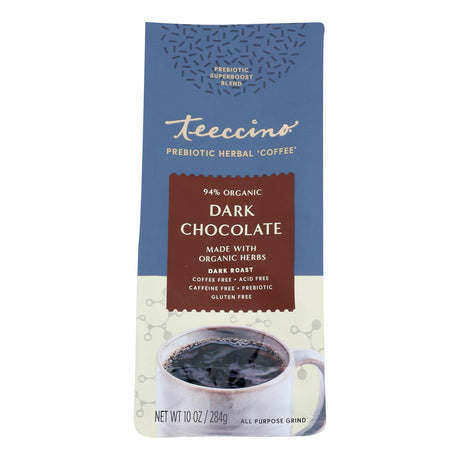 Teeccino Prebio Dark Chocolate Roasted Herbal Coffee - 10 Oz - Cozy Farm 