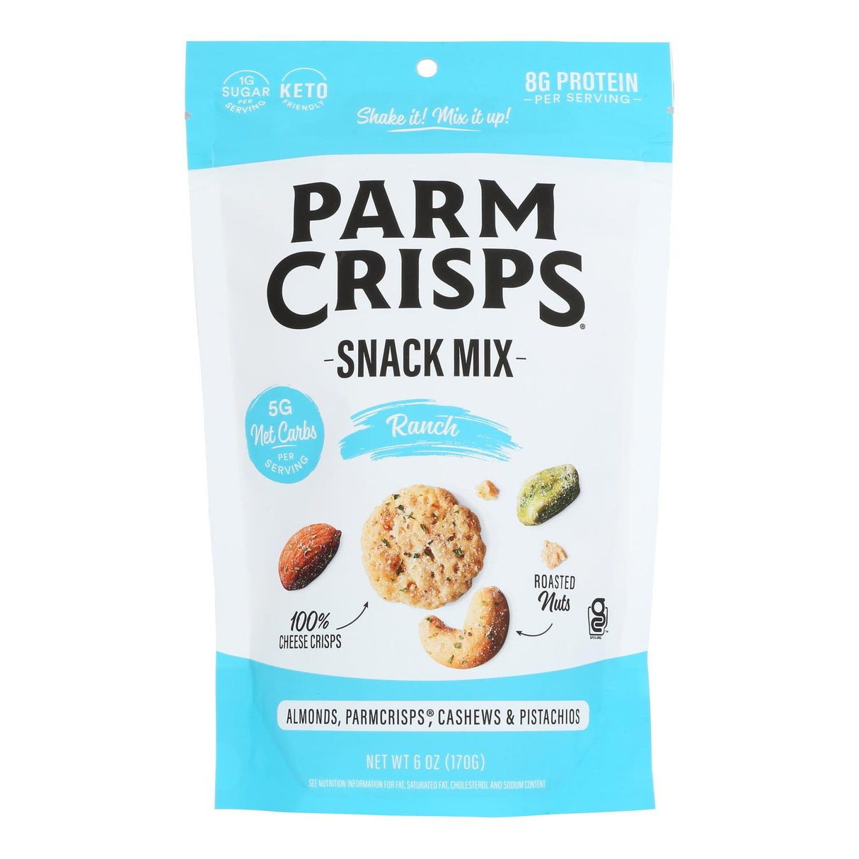 Parm Crisps Snack Mix Ranch Parmesan Crisp - 6 Oz Pack, Case of 12 - Cozy Farm 