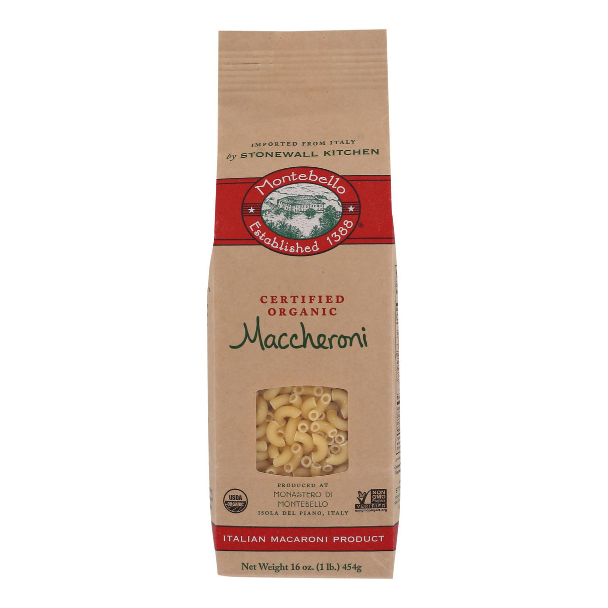 Montebello Pasta Maccheroni - 16 Oz, Case of 12 - Cozy Farm 