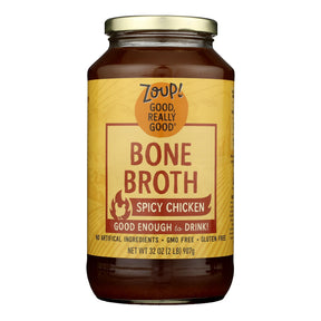 Zoup! Good, Really Good Spicy Chicken Bone Broth, 32 Oz, Case of 6 - Cozy Farm 