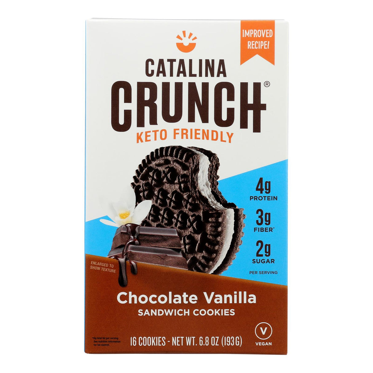 Catalina Crunch Chocolate Vanilla Cookie Sandwiches - 6.8 oz, Pack of 6 - Cozy Farm 