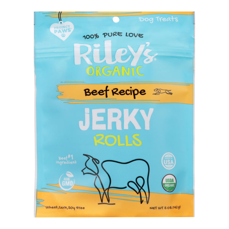 Riley's Organic Dog Treat Beef Jerky Rolls - Case of 8 - 5 oz - Cozy Farm 