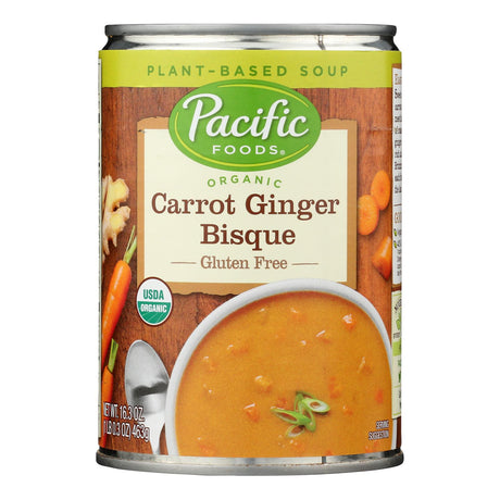 Pacific Foods Organic Carrot Ginger Bisque, Case of 12 - 16.3 oz - Cozy Farm 