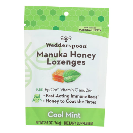 Wedderspoon Manuka Honey Cool Mint 2.6 oz, Case of 6 - Cozy Farm 