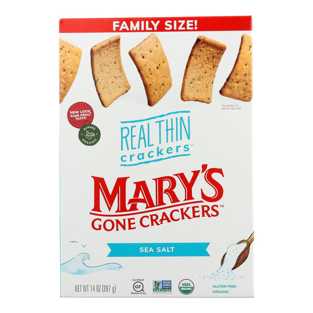 Mary's Gone Crackers Thin Cracker Family Size Sea Salt 6-Pack (14 Oz Each) - Cozy Farm 