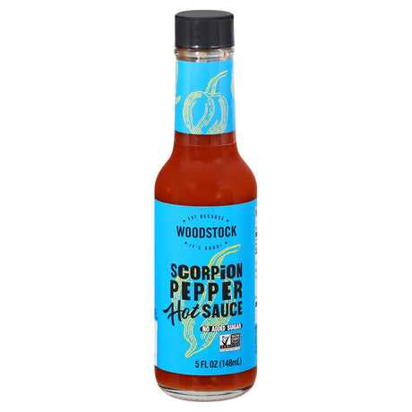Woodstock Scorpion Pepper Hot Sauce - Case of 12 - 5oz Bottles - Cozy Farm 