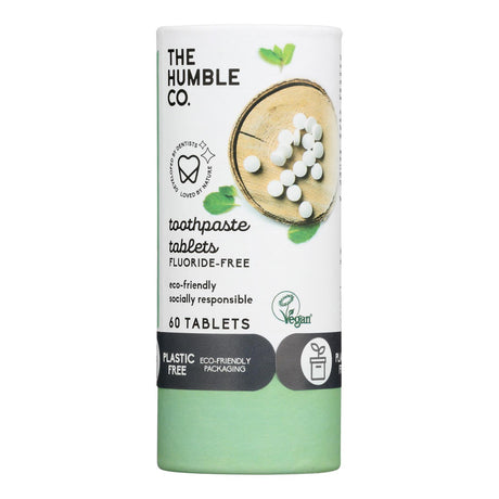 Humble Co Toothpaste Tablets Mint Fluoride Free 60 Ct - 6-Pack Case - Cozy Farm 