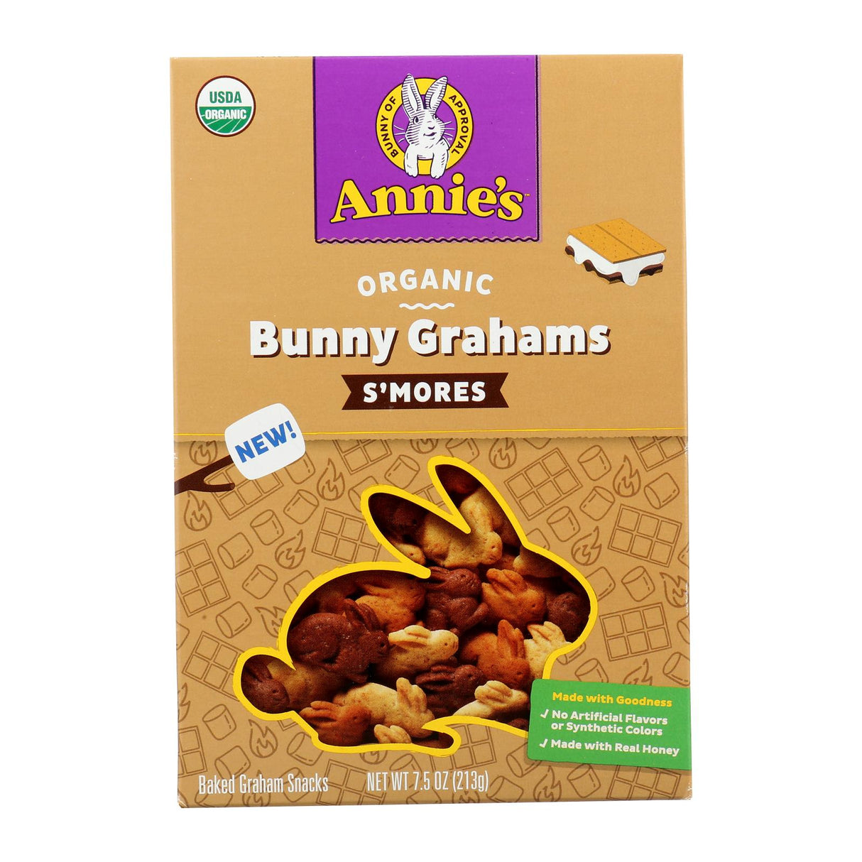 Annie's Homegrown Bunny S'mores Grahams, 7.5 Oz, Pack of 12 - Cozy Farm 