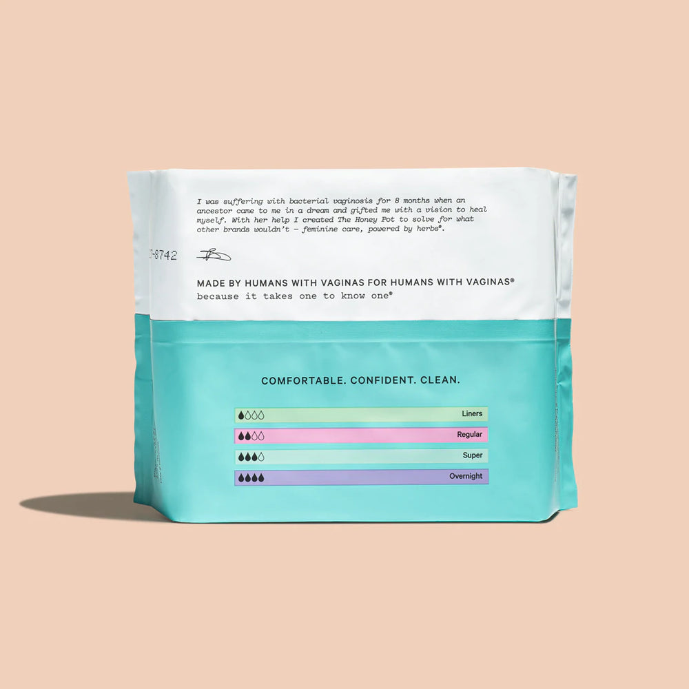 The Honey Pot Super Herbal Menstrual Pads (Pack of 16) - Cozy Farm 