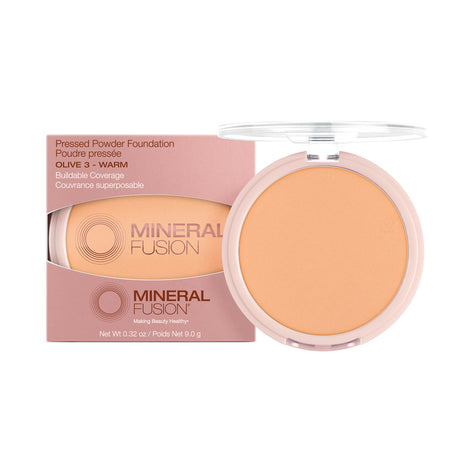 Mineral Fusion Pressed Powder Foundation - Olive - 0.32 Oz - Cozy Farm 