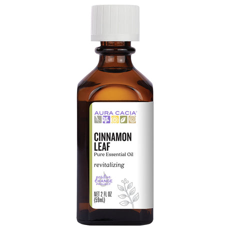 Aura Cacia Cinnamon Leaf Essential Oil, Revitalizing, 2 Fl Oz - Cozy Farm 