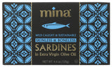 Mina Skinless & Boneless Sardines in Extra Virgin Olive Oil, 4.4 Oz (Pack of 12) - Cozy Farm 