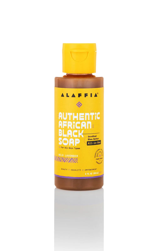 Alaffia Restoring African Black Soap with Wild Lavender - 2 Fl Oz - Cozy Farm 