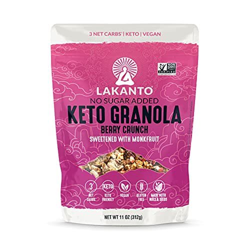 Lakanto Granola: Keto Berry Crunch, Low-Carb, Sugar-Free, High Fiber (10x 11oz Bags) - Cozy Farm 