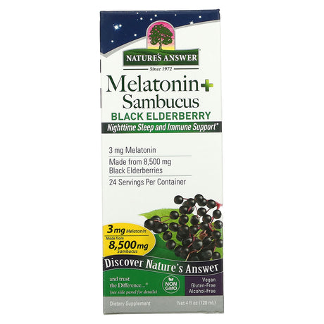 Melatonin Sambucus Liquid by Nature's Answer, 4 Fl Oz - Cozy Farm 