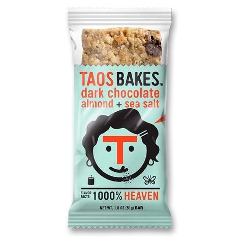 Taos Bakes Bar Dark Chocolate Almond Sea Salt, Pack of 12, 1.8 Oz Each - Cozy Farm 