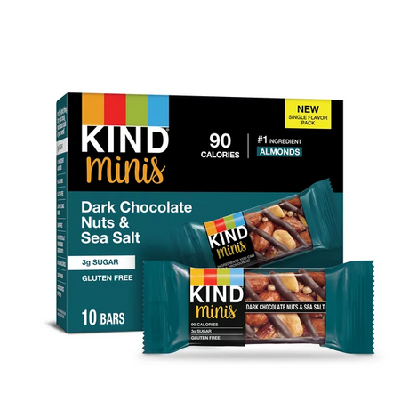 Kind Bar Mini Dark Chocolate Nut Sea Salt (Pack of 8-10/.7 Oz) - Cozy Farm 