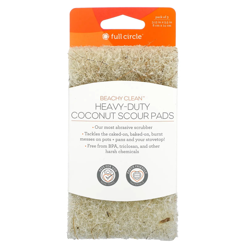 Full Circle Easy Scrub Coconut Scour Pads (Pack of 3) - 1ct - Cozy Farm 