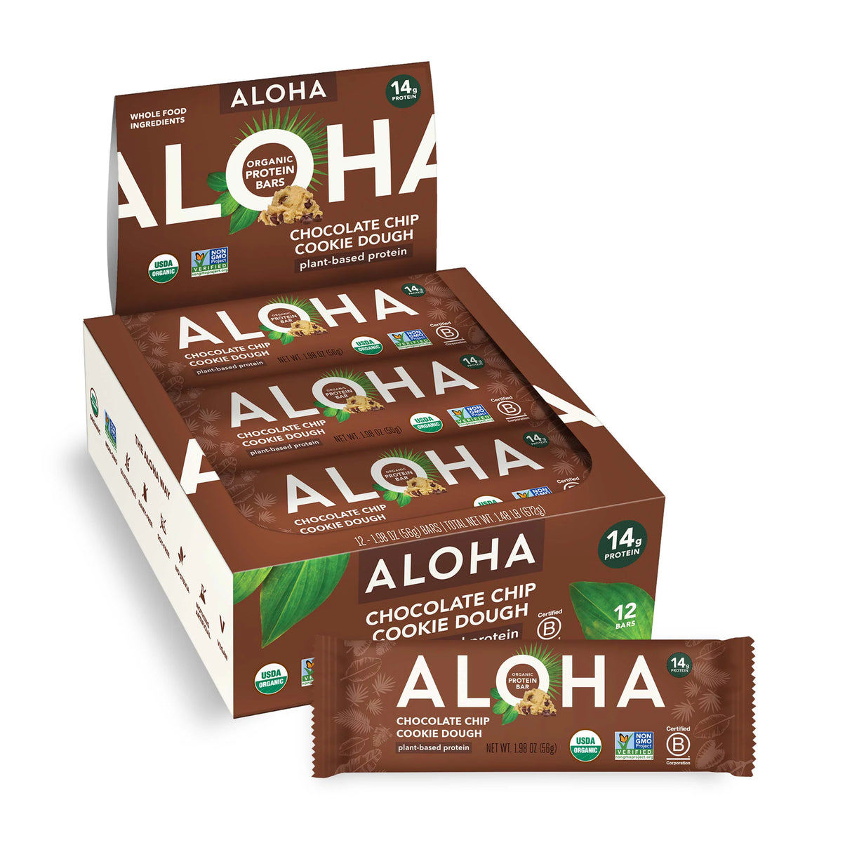 Aloha Bar Chocolate Chip Cookie Dough Bites (Pack of 12) - 1.98 Oz - Cozy Farm 