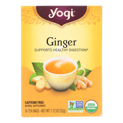 Organic Ginger Herbal Tea - Caffeine-Free by Yogi (Pack of 6 - 16 Tea Bags) - Cozy Farm 