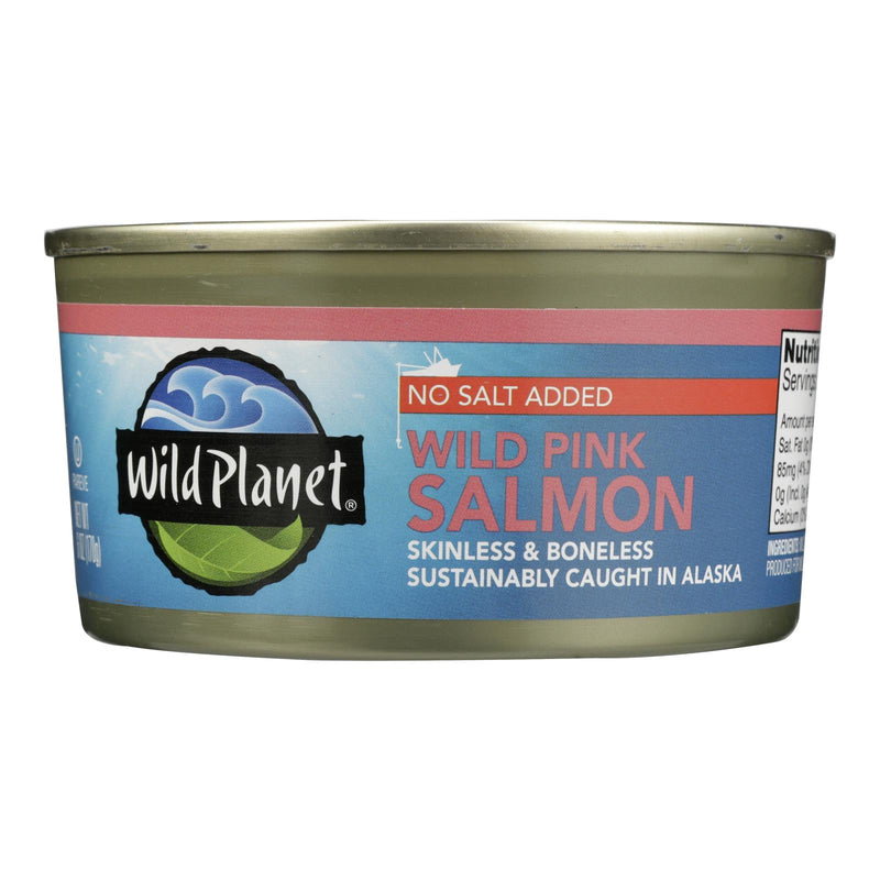 Wild Planet Wild Alaskan Pink Salmon, 6 Oz. No Salt Added (Pack of 12) - Cozy Farm 