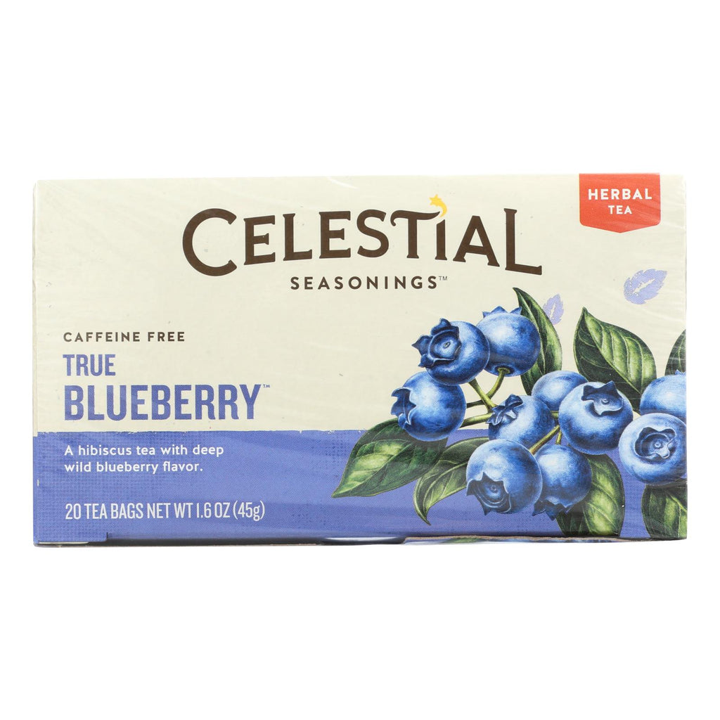 Celestial Seasonings Herbal Tea Caffeine Free True Blueberry - 20 Tea Bags (Pack of 6) - Cozy Farm 