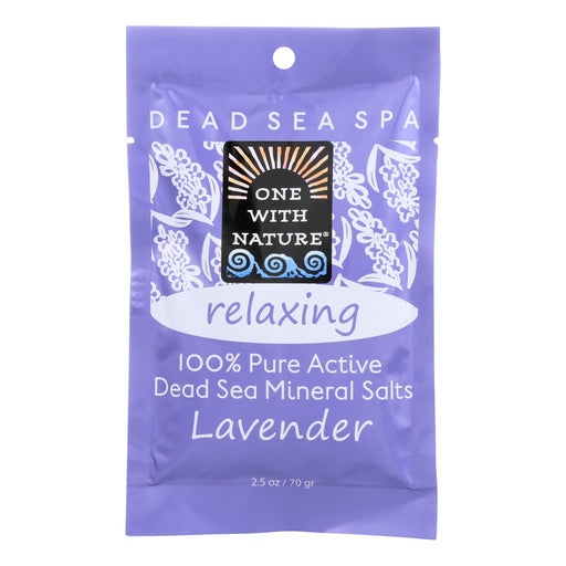 One With Nature Relaxing Lavender Dead Sea Mineral Salt Bath (6 Pack, 2.5 Oz. Each) - Cozy Farm 
