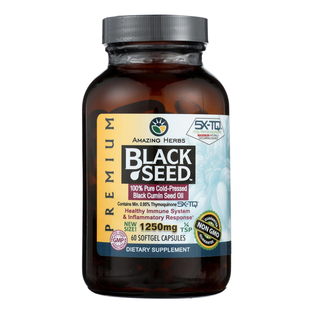 Black Seed Oil  - 1250mg - 60 Softgel Capsules - Cozy Farm 