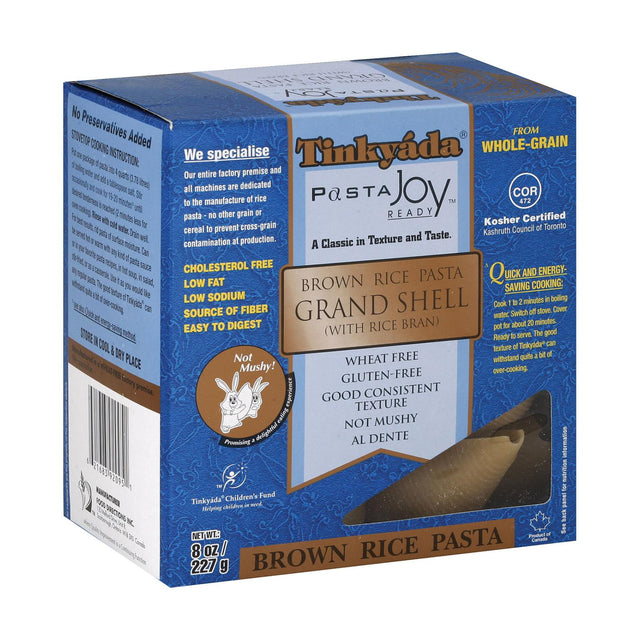 Tinkyada Brown Rice Pasta, Grand Shell (12 x 8 Oz.) - Cozy Farm 