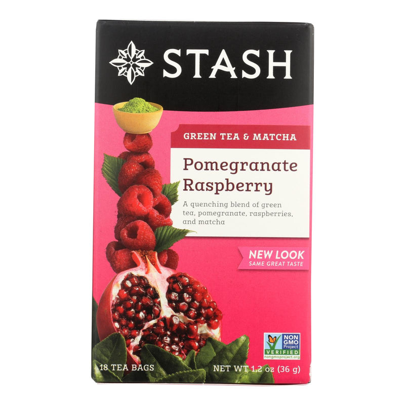 Stash Pomegranate Raspberry Green Tea with Matcha, 18 Tea Bags Each - Cozy Farm 