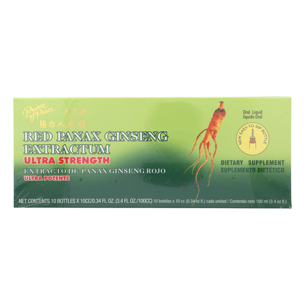 Prince Of Peace Red Panax Ginseng Extractum Ultra Strength (Pack of 10 Vials) - Cozy Farm 