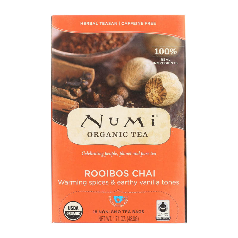 Numi Organic Herbal Tea: Rooibos Chai, 18-Bag Pack - Cozy Farm 