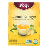 Yogi Tea Lemon Ginger Caffeine Free Herbal Tea, 16 Tea Bags/Pack (Pack of 6) - Cozy Farm 