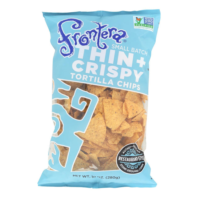 Frontera Foods Thin & Crispy Tortilla Chips, 10 Oz. (Pack of 12) - Cozy Farm 