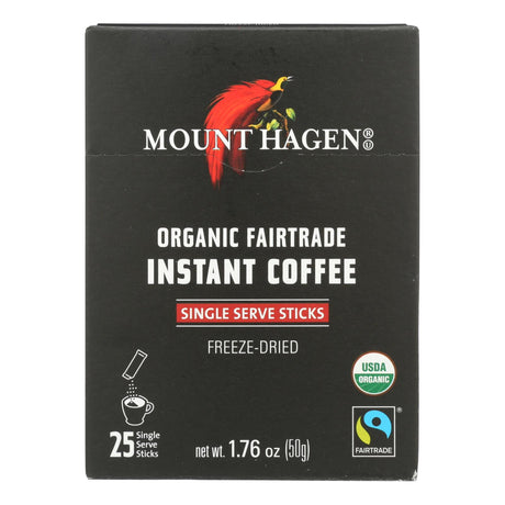 Fairtrade Organic Mount Hagen Instant Coffee Sticks - 25 Single Servings, 1.76 oz - Cozy Farm 
