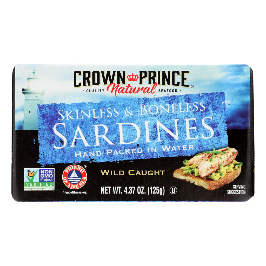 Crown Prince Skinless and Boneless Sardines in Water (Pack of 12 - 4.37 Oz.) - Cozy Farm 