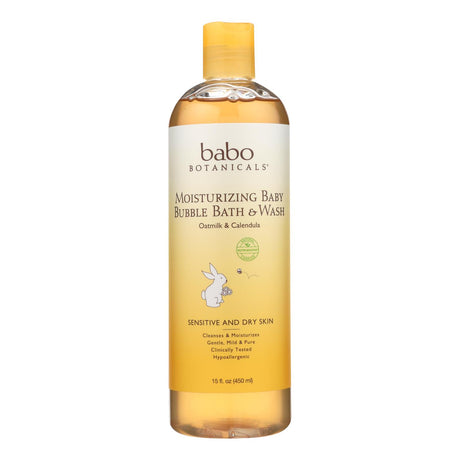 Babo Botanicals Moisturizing Oatmeal Baby Bubble Bath & Wash, 15 Oz - Cozy Farm 