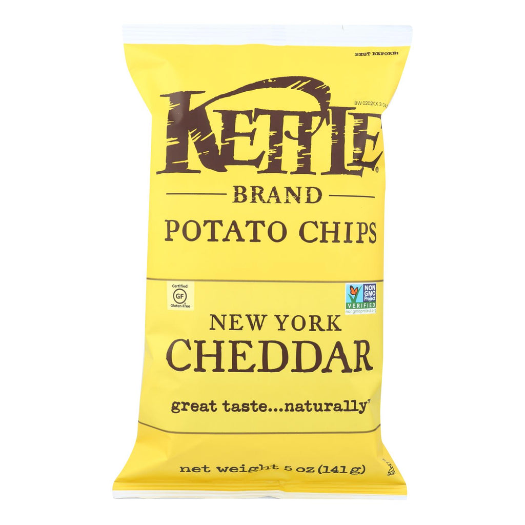 Kettle Brand Potato Chips - New York Cheddar (Pack of 15, 5 Oz.) - Cozy Farm 