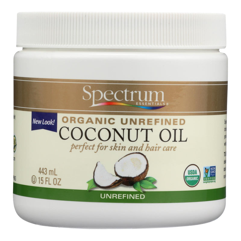 Spectrum Essentials Organic Unrefined Coconut Oil - 15 Oz. - Cozy Farm 