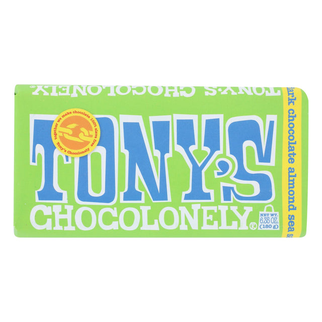 Tony's Chocolonely Bar Chocolate Dark Almond Sea Salt 51% (Pack of 15 - 6.35 Oz.) - Cozy Farm 