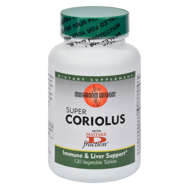 Mushroom Wisdom Super Coriolus With Maitake D Fraction - 120 Tablets - Cozy Farm 