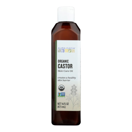 Aura Cacia Organic Castor Oil - 16 Fl Oz for Skin Care - Cozy Farm 