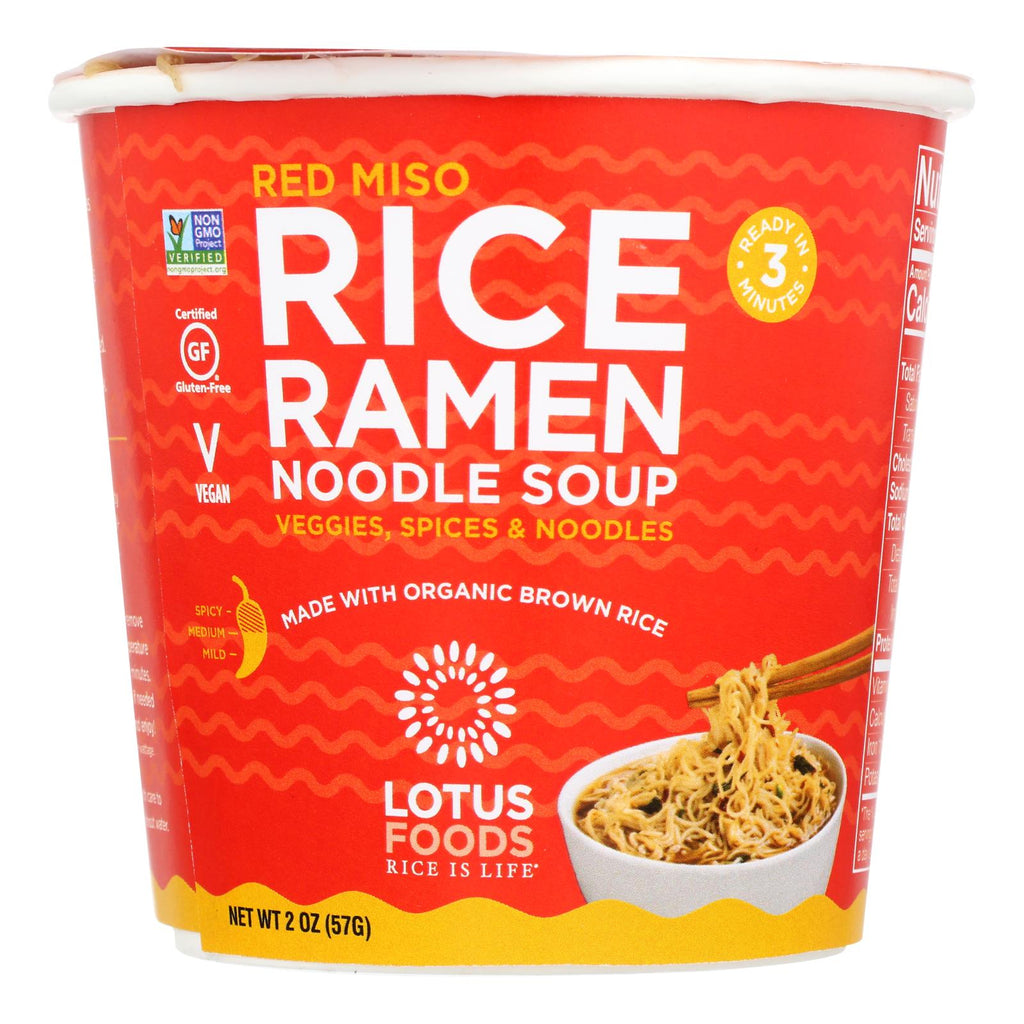 Lotus Foods Red Miso Rice Ramen Noodle Soup (Pack of 6 - 2 Oz.) - Cozy Farm 