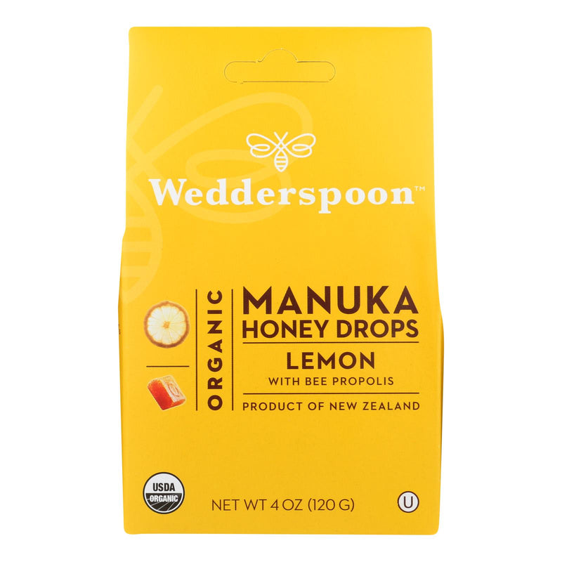 Wedderspoon Organic Manuka Honey Drops - 15+ MGO Lemon Flavor (Pack of 4) - Cozy Farm 
