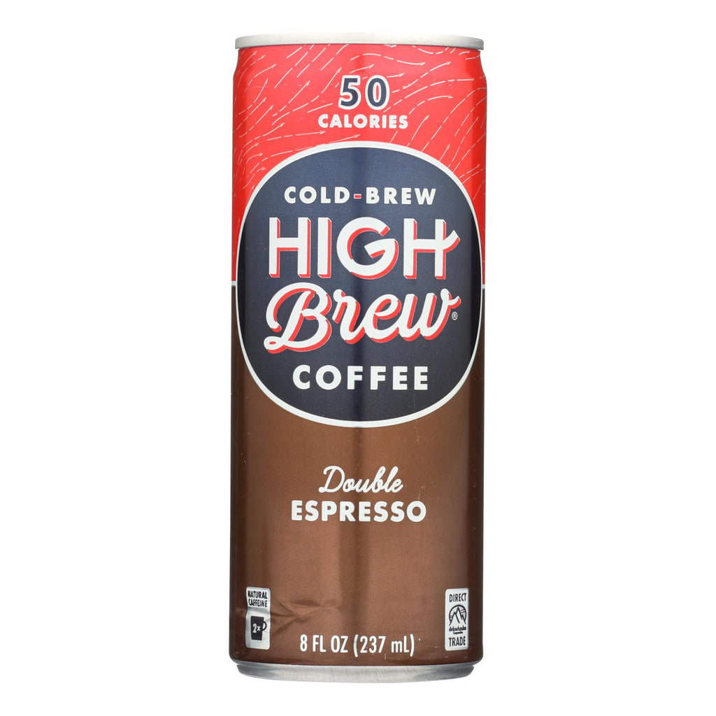 High Brew Coffee Coffee - Ready To Drink - Double Espresso - 8 Oz - Case Of 12 - Cozy Farm 