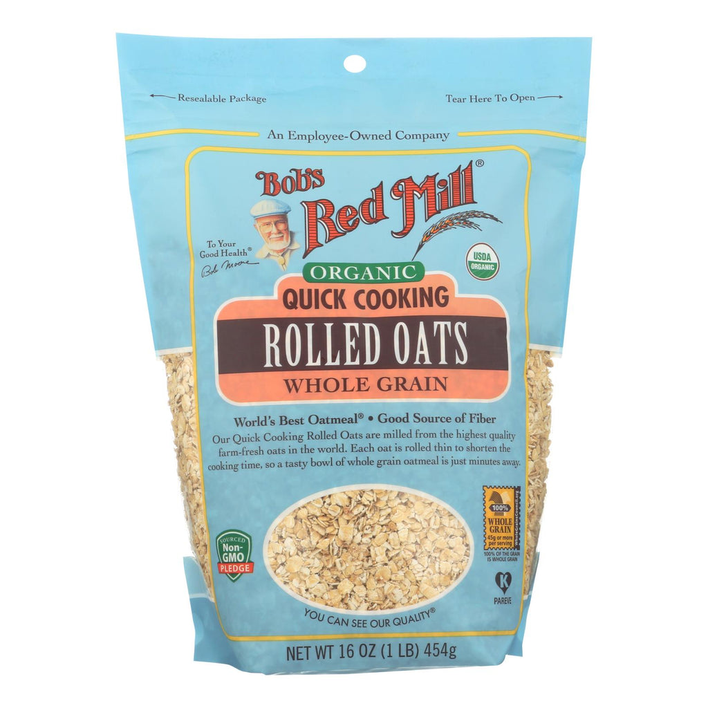 Bob's Red Mill Organic Quick Cooking Rolled Oats - Whole Grain (Pack of 4, 16 Oz. Each) - Cozy Farm 