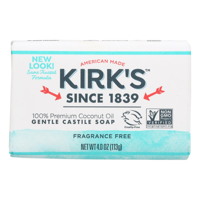 Kirk's Original Coco Castile Soap Fragrance Free - 4 Oz - Cozy Farm 